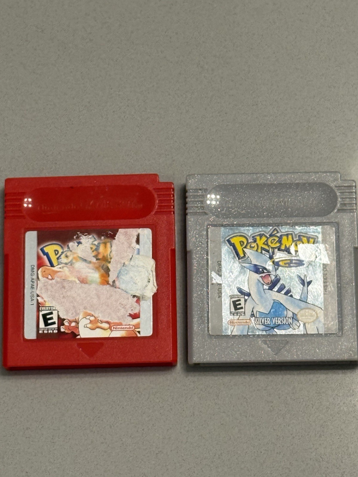 Pokémon Red Version & Silver Version (Nintendo Game Boy) Authentic Cartridges