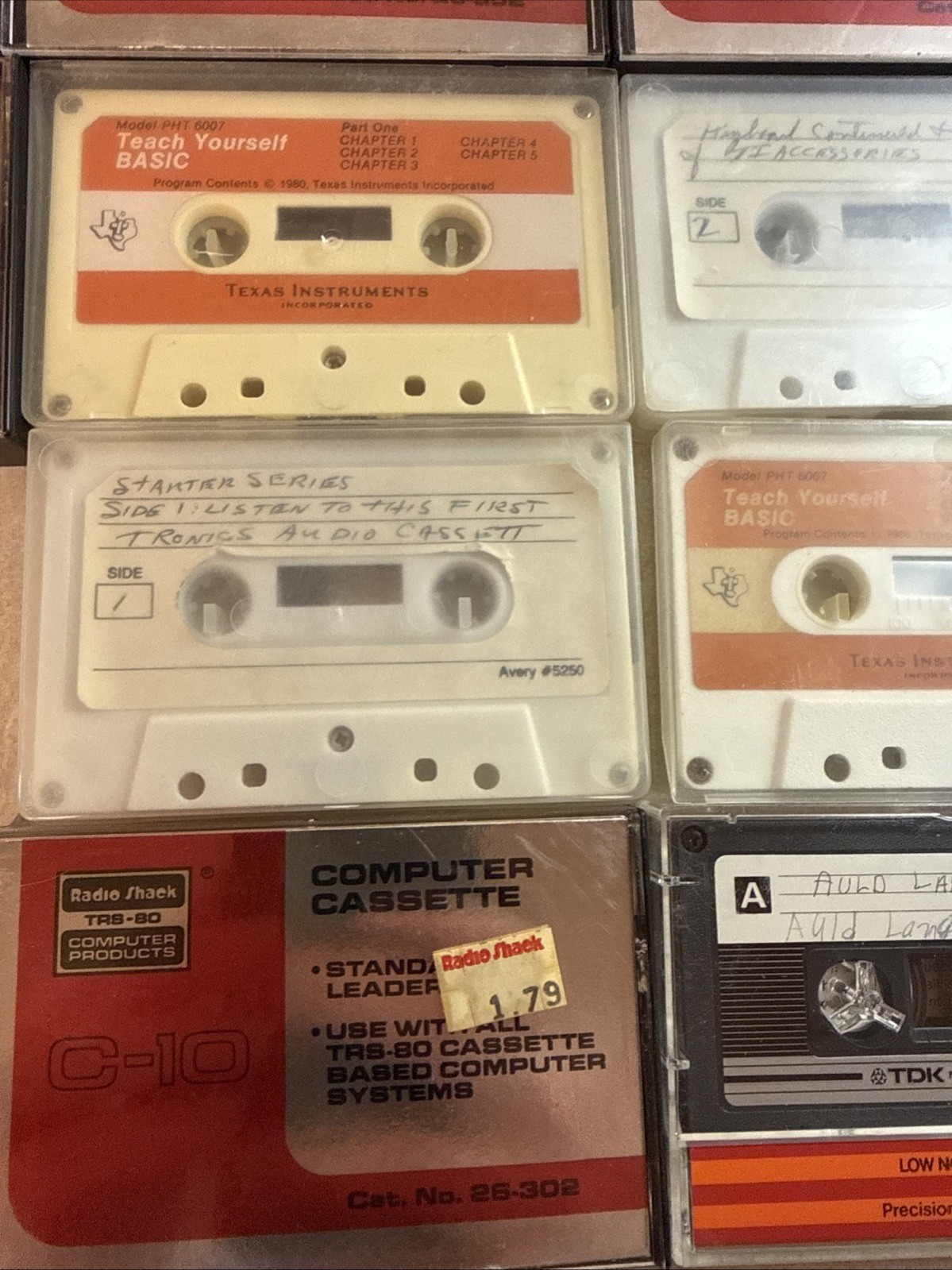 Radioshack C 10, Texas Instruments Cassettes, video Games, Music, How To