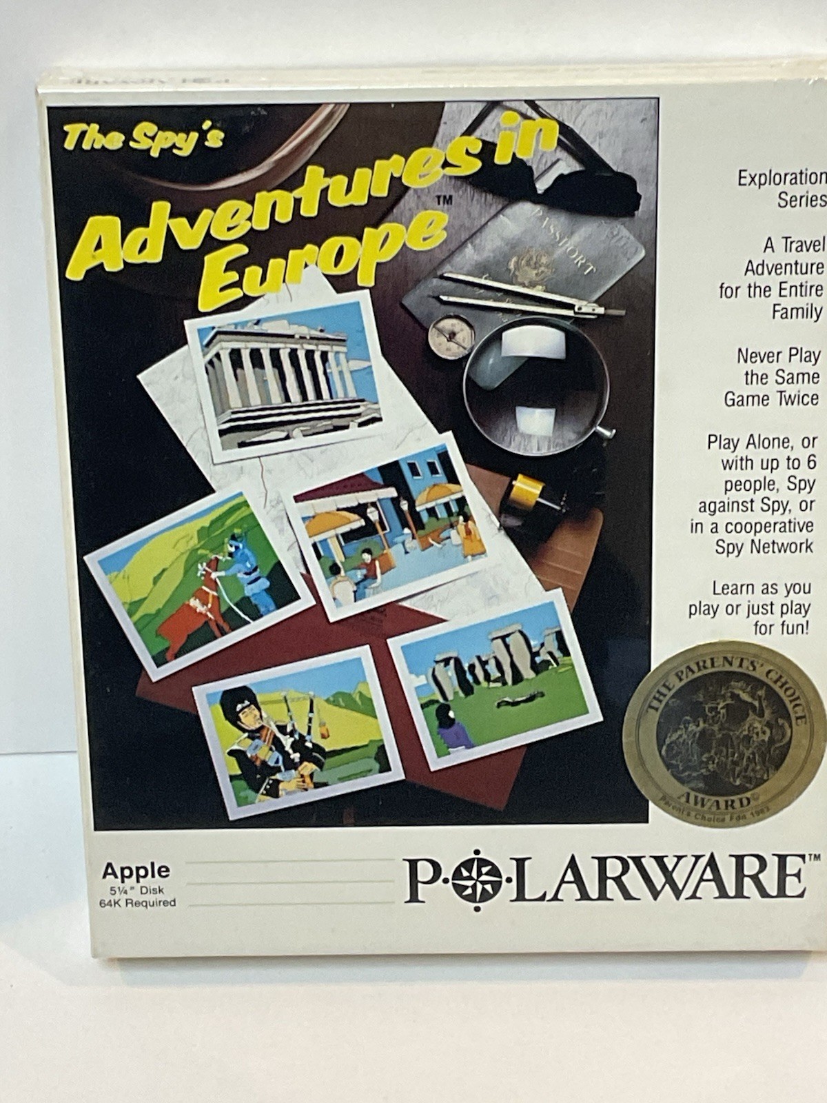 Vintage Apple II Game POLARWARE The Spy’s Adventures In Europe NOS Sealed