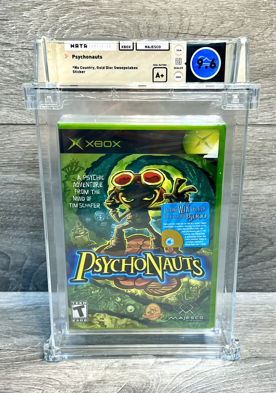9.6 A+ 1ST PRINT GOLD DISC SWEEPSTAKES! Psychonauts Xbox WATA NOT PSA CGC VGA
