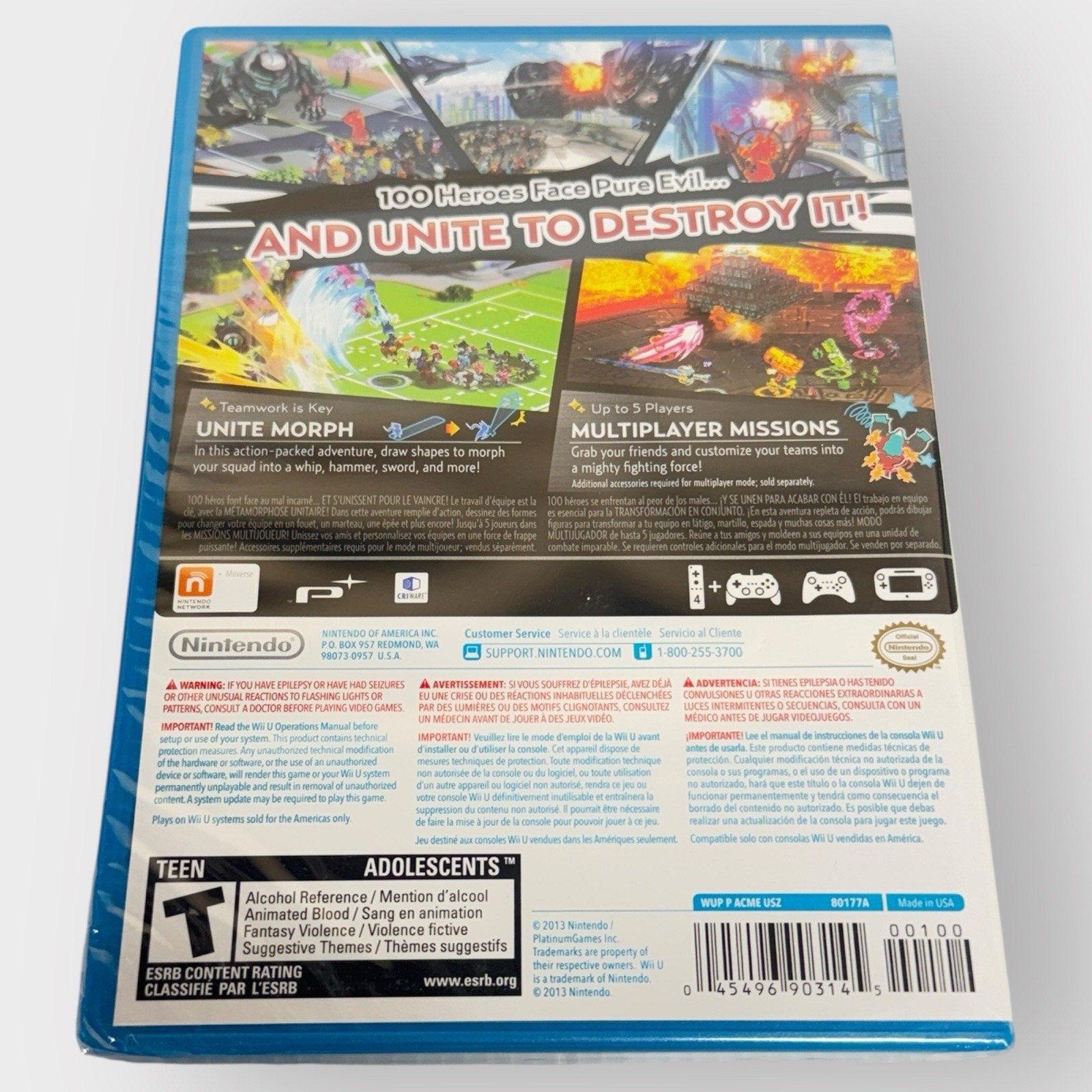 NINTENDO WII U THE WONDERFUL 101 GAME BRAND NEW SEALED FREE SHIPPING