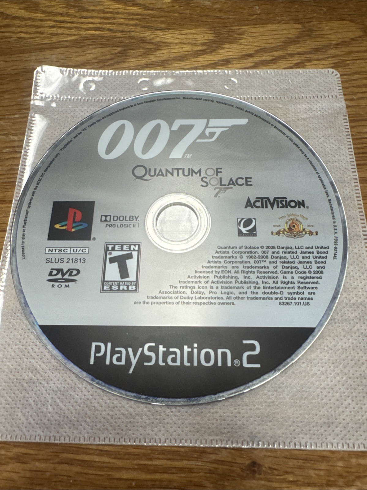 James Bond 007: Quantum of Solace (Sony PlayStation 2 PS2, 2008) TESTED DISC