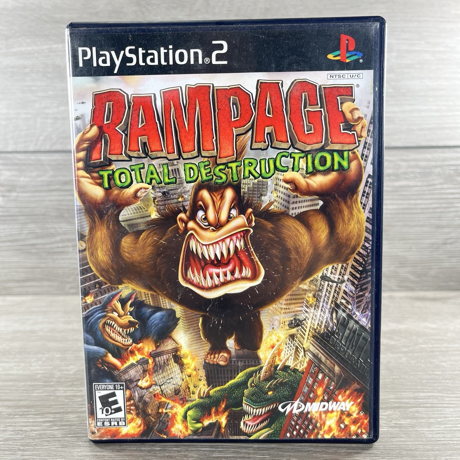 Rampage: Total Destruction (Sony PlayStation 2, 2006) w/ Registration Card