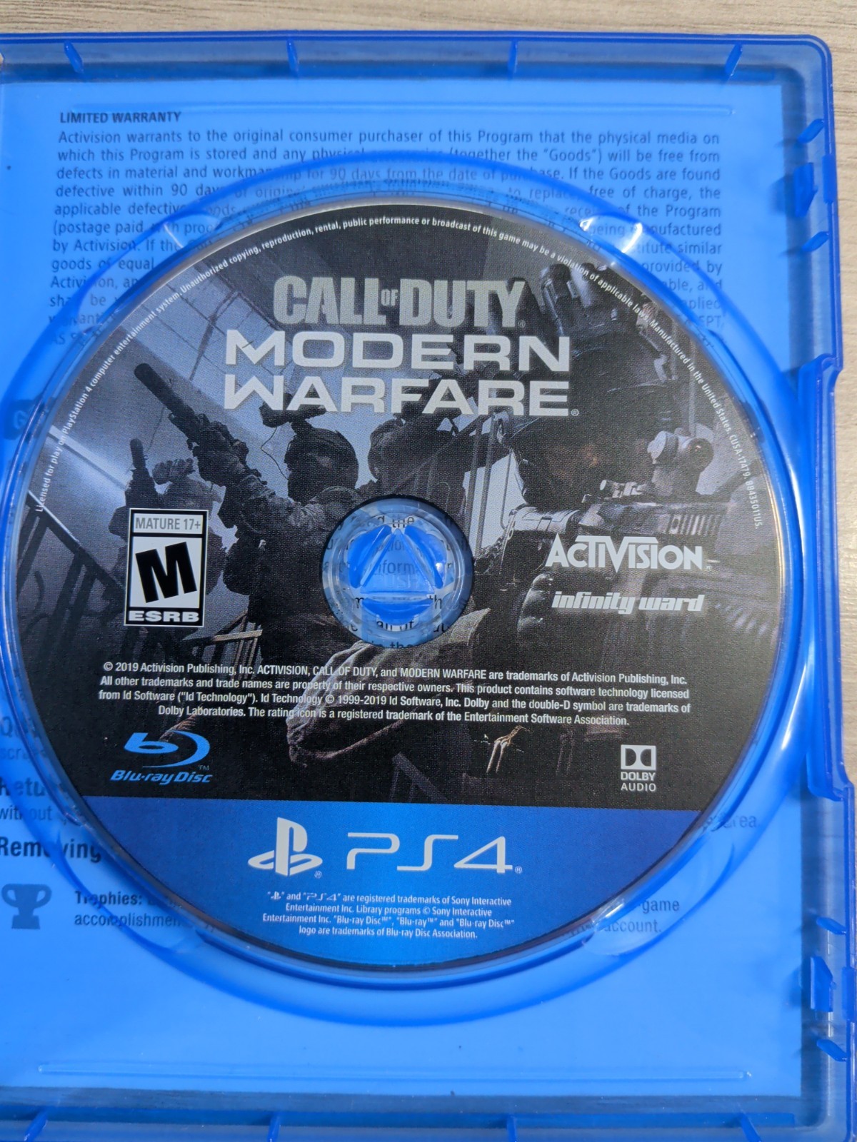 Call of Duty Modern Warfare Sony Playstation 4 PS4 Video Game 2019 with Case