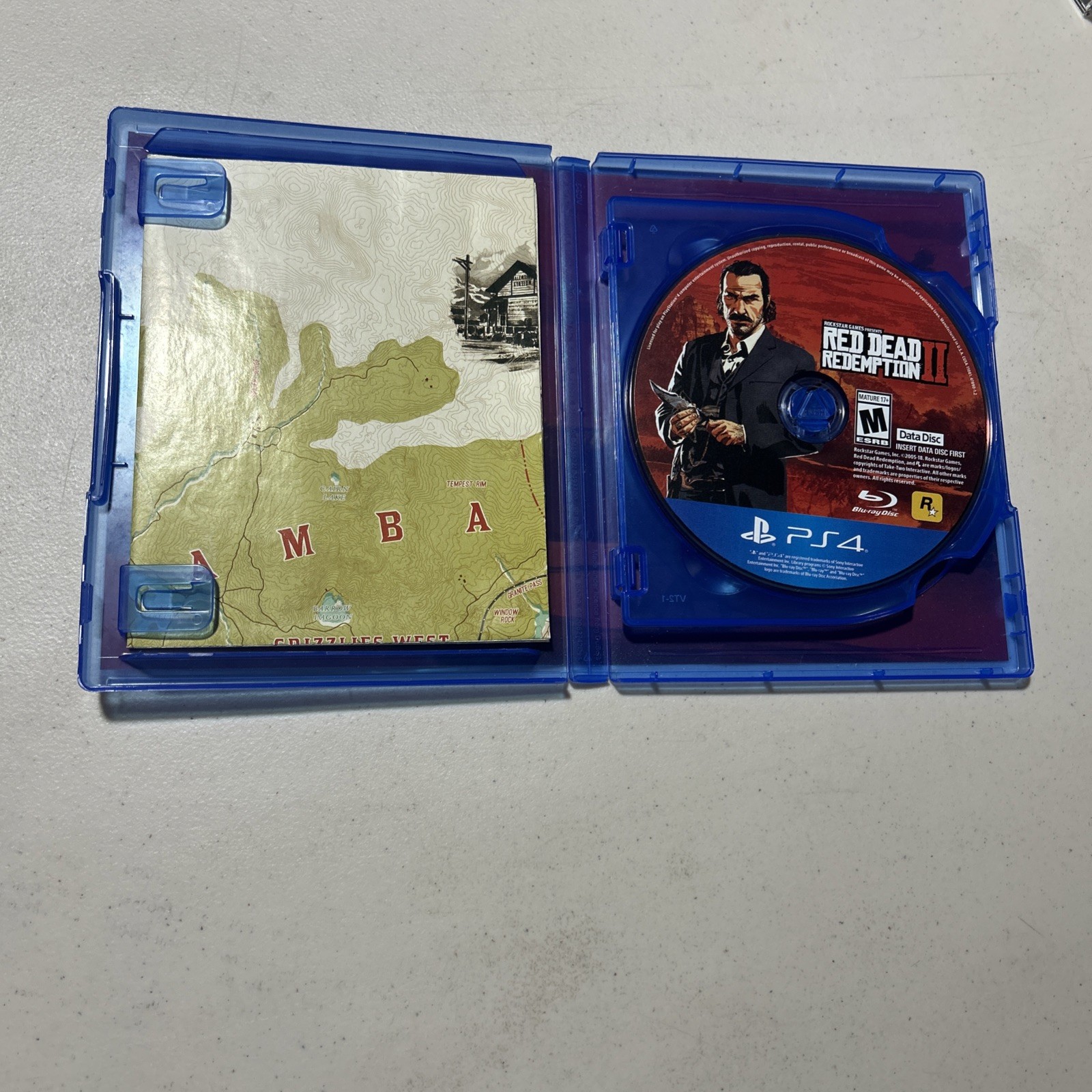 Rockstar Games Red Dead Redemption II PS4 Data Disc only + case + map
