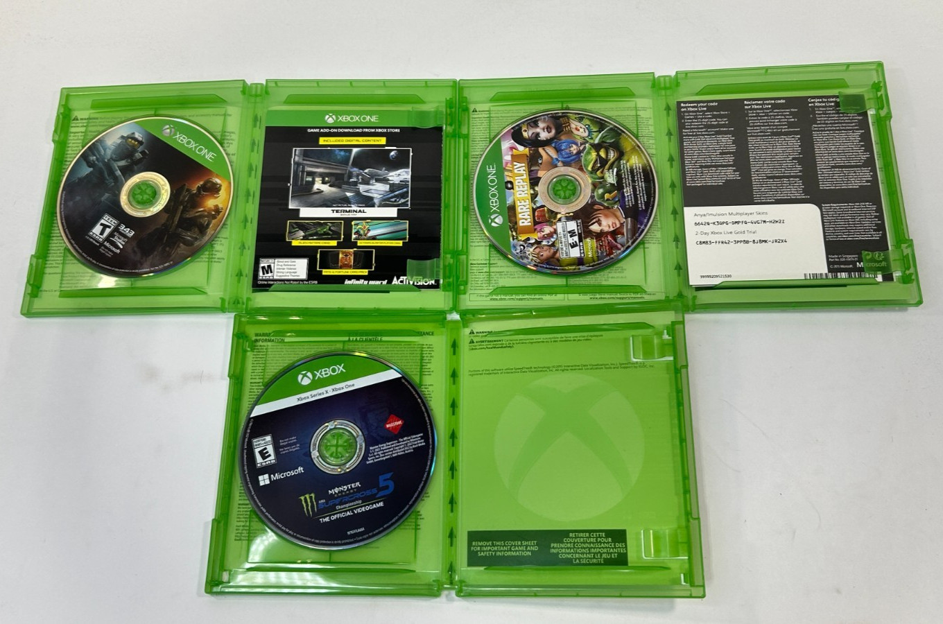 [3 Game Lot] Xbox One – GoW/Rare Replay, Halo 5, Monster Supercross 5