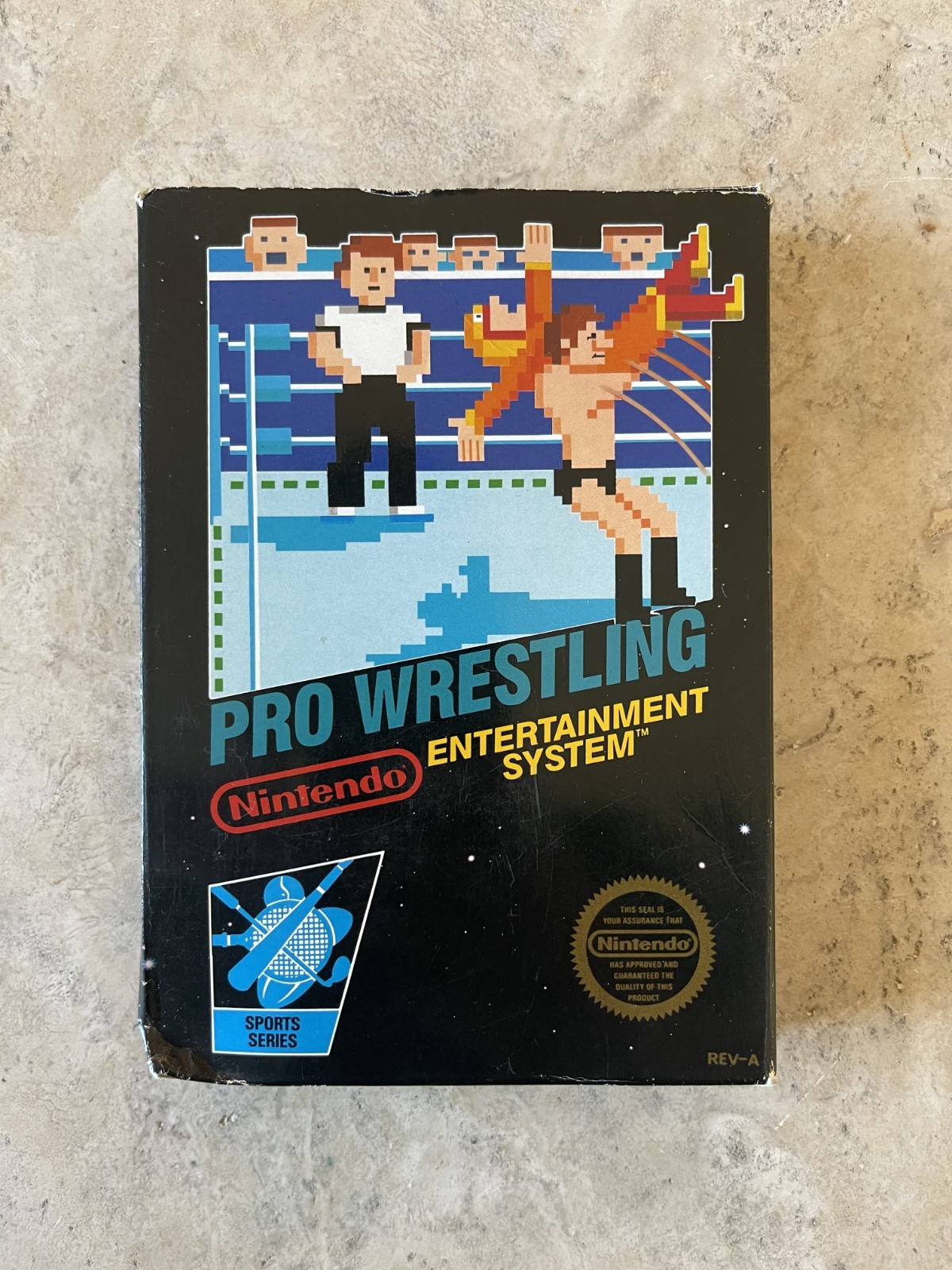 Pro Wrestling (Nintendo NES) Black Box – Box + Cart – 3 Screw – Authentic