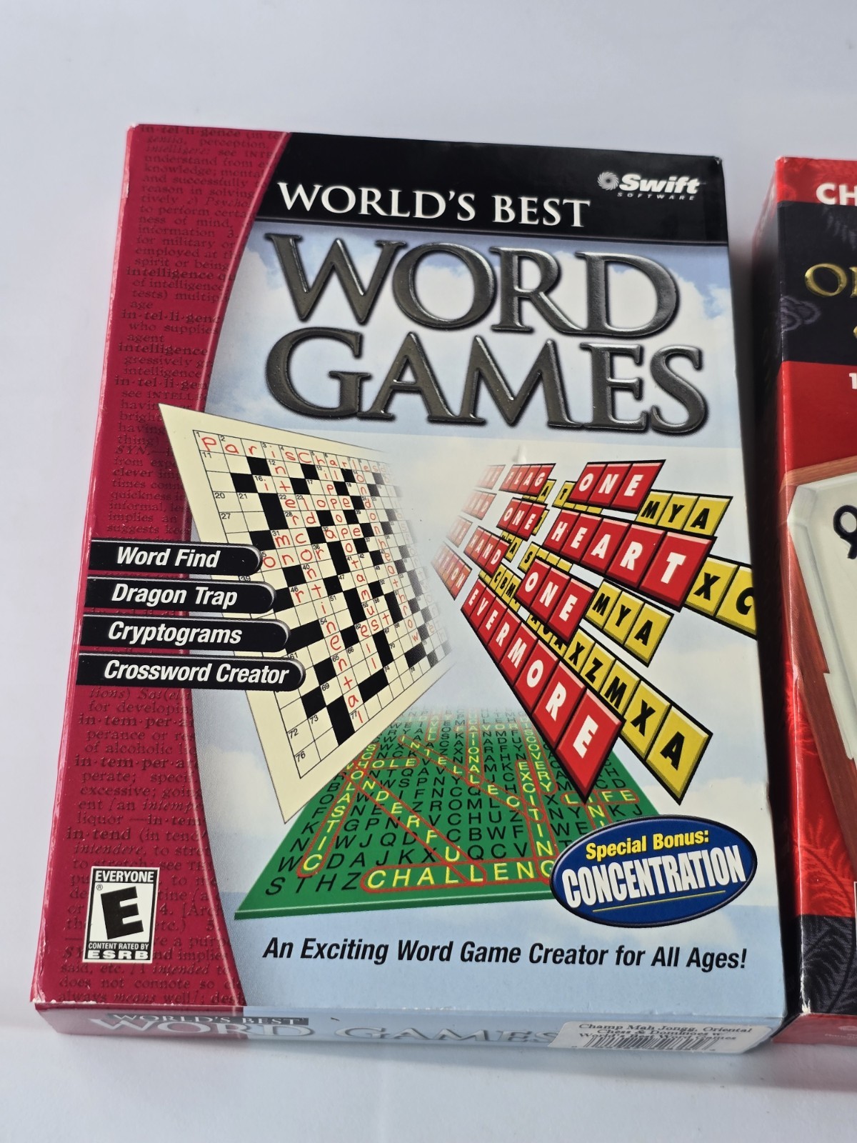 Swift Software PC Game Lot Worlds Best Word Games Mah Jongg Chess Vintage CD-ROM