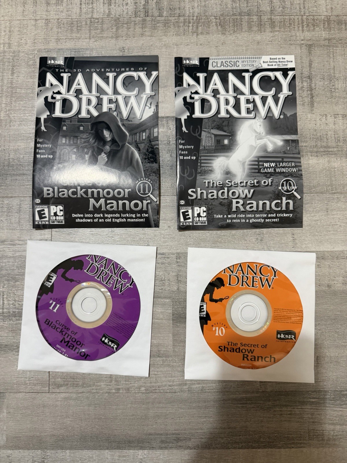 Nancy Drew Double Dare 3 & 4 PC Games Lot Tested Complete Shadow Ranch Blackmoor