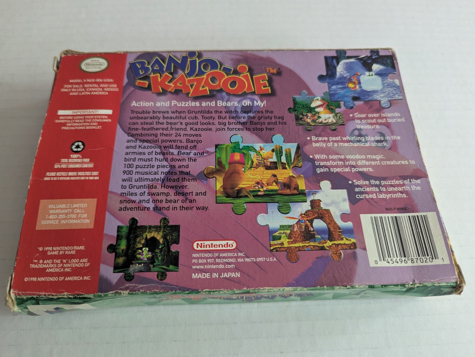 Banjo-Kazooie Nintendo 64 1998 Complete In Box w/ Manual N64 CIB