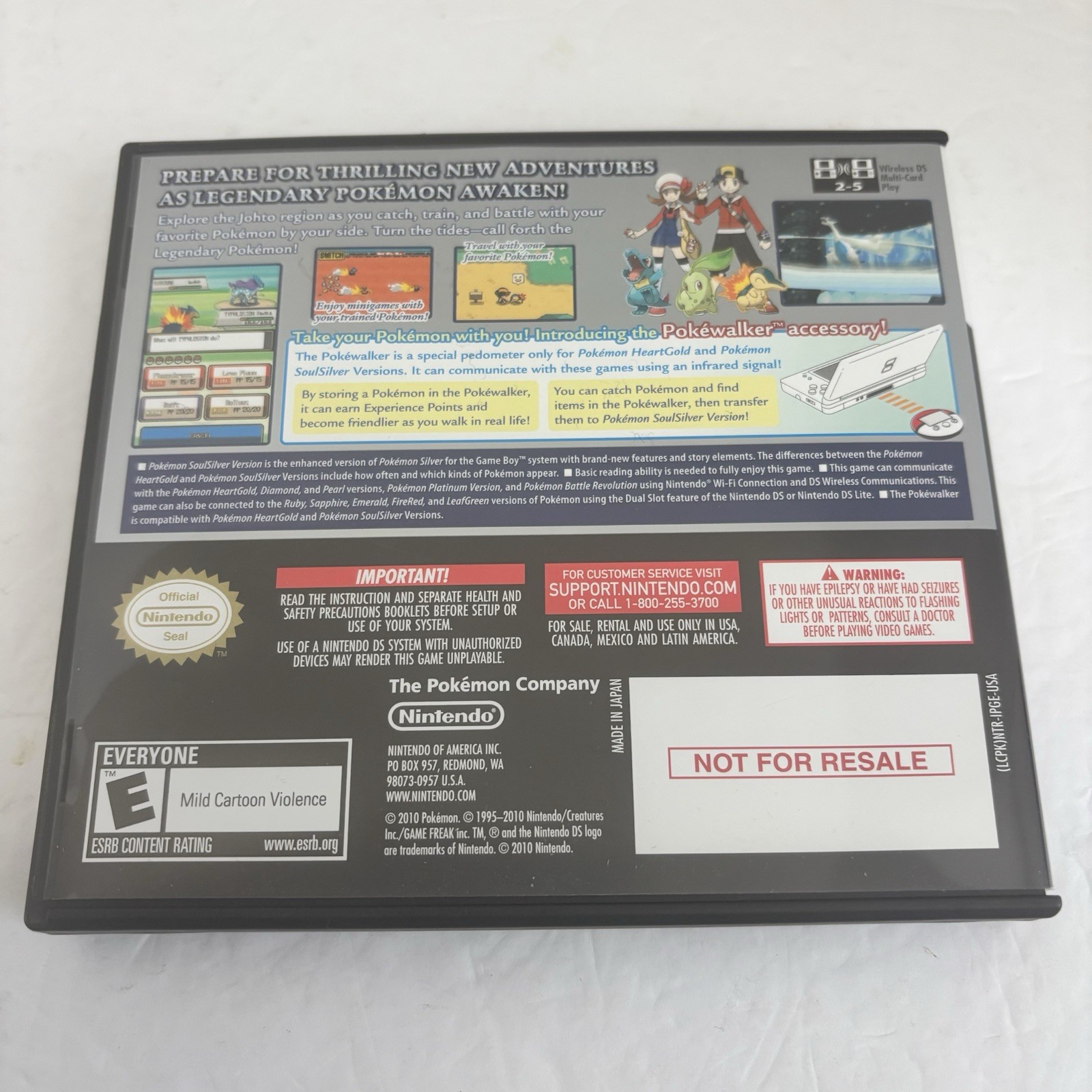 Pokemon SoulSilver Version DS Complete in Box with Pokewalker Authentic Tested