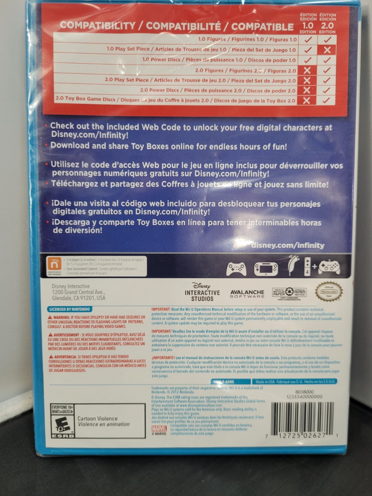 Disney Infinity 2.0 Edition (Nintendo Wii U, 2014) New Sealed!!!