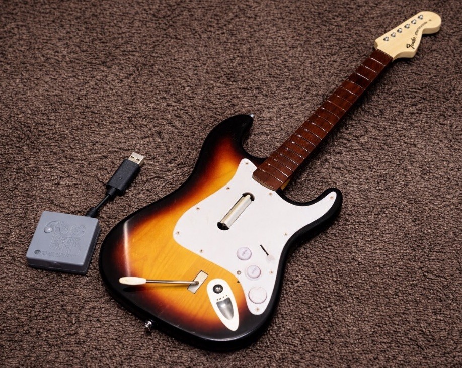 TESTED PS4 PS5 Rock Band 4 Guitar Tested Working With Dongle + Strap Sunburst