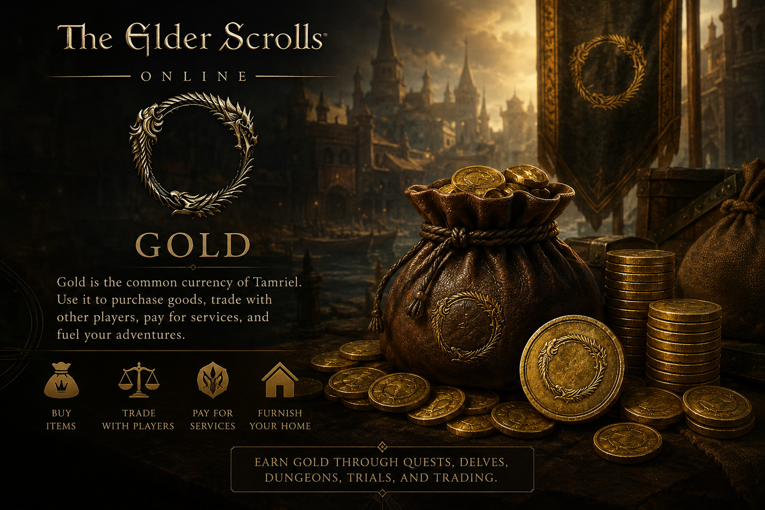Elder Scrolls Online 1M Gold PC NA Server Cheap And Fast ESO GOLD