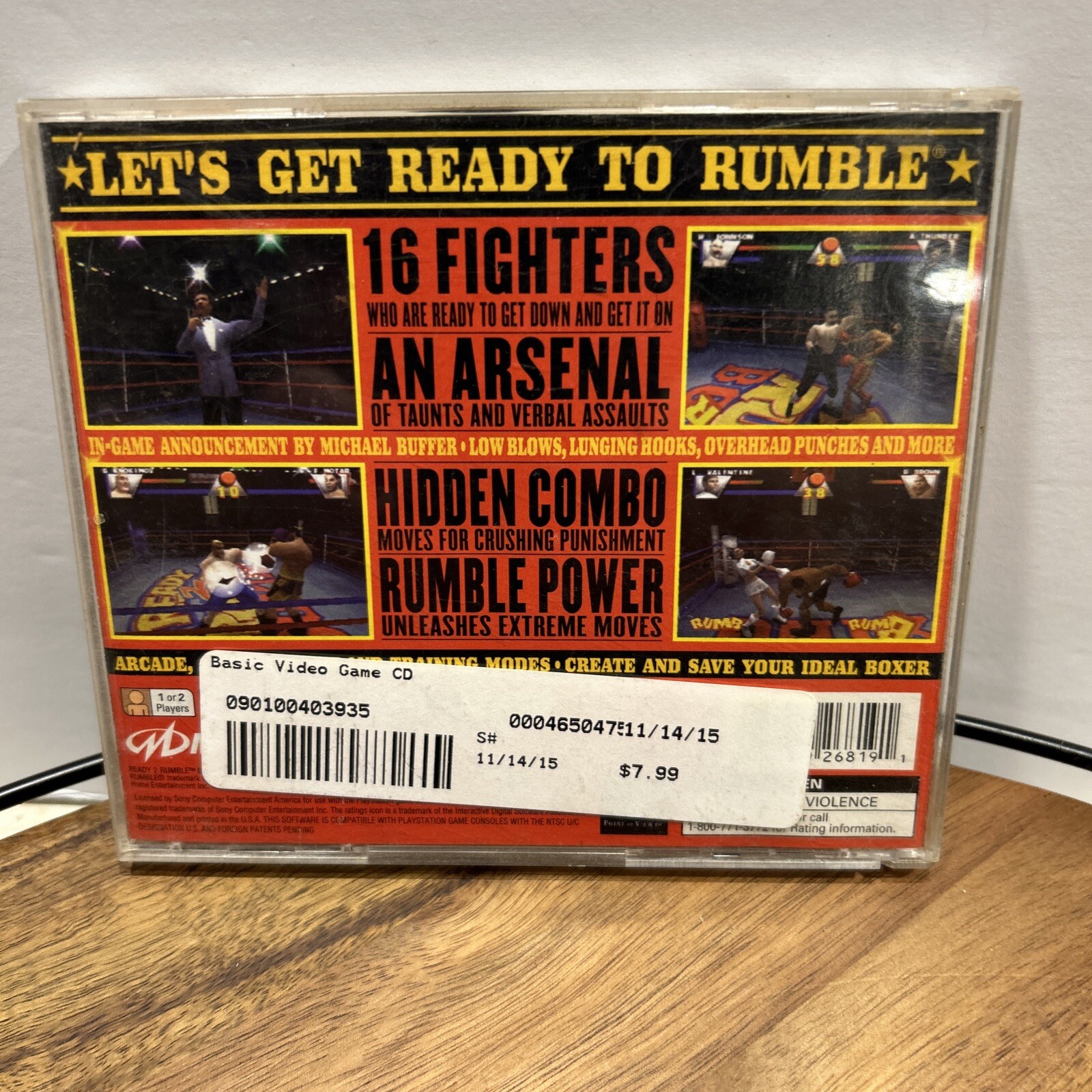 Ready 2 Rumble Boxing for Sony Playstation 1 PS1 Complete Great Shape