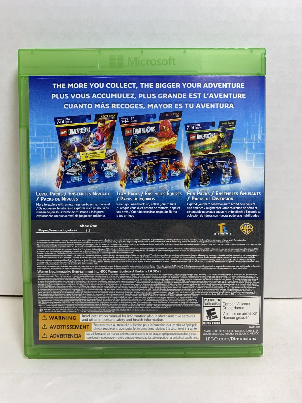 Lego Dimensions Game Disc Only For Xbox One Tested Free Shipping
