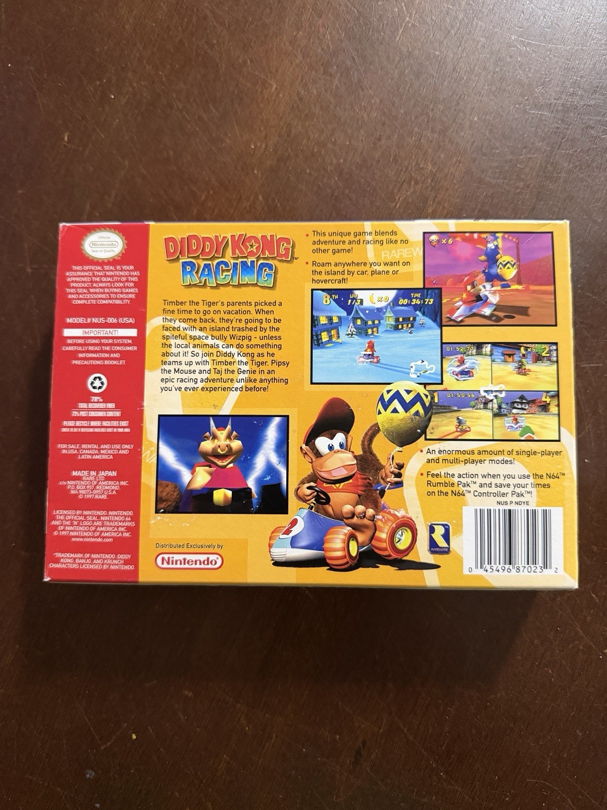 Diddy Kong Racing N64 CIB Complete In Box Nintendo 64 Authentic Game