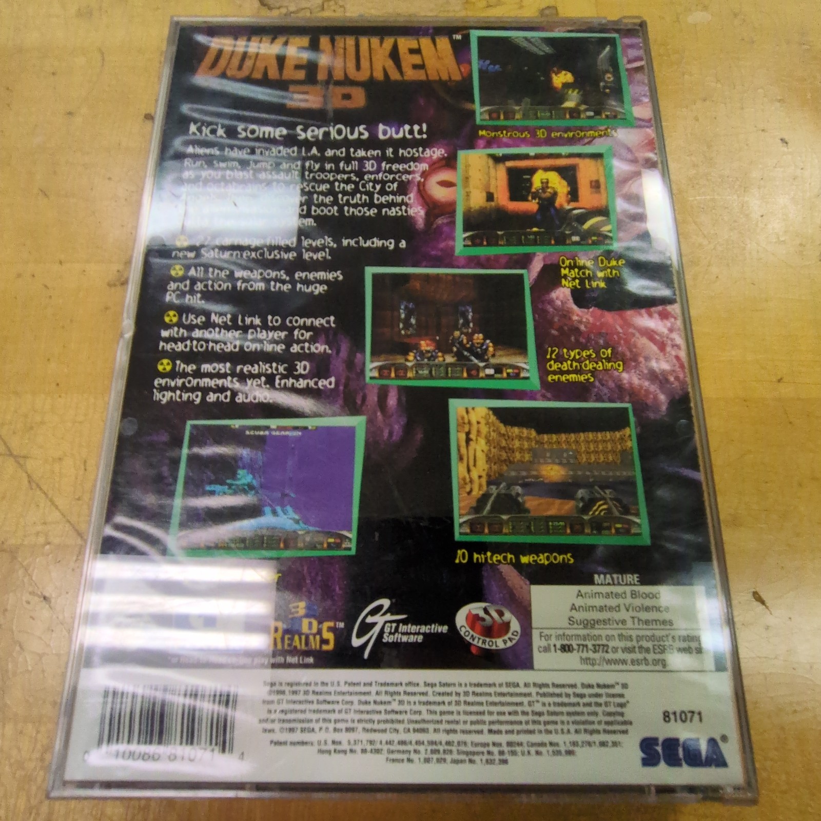 Duke Nukem 3D CIB W/ Manual Dust Jacket – Sega Saturn – CLEAN DISC