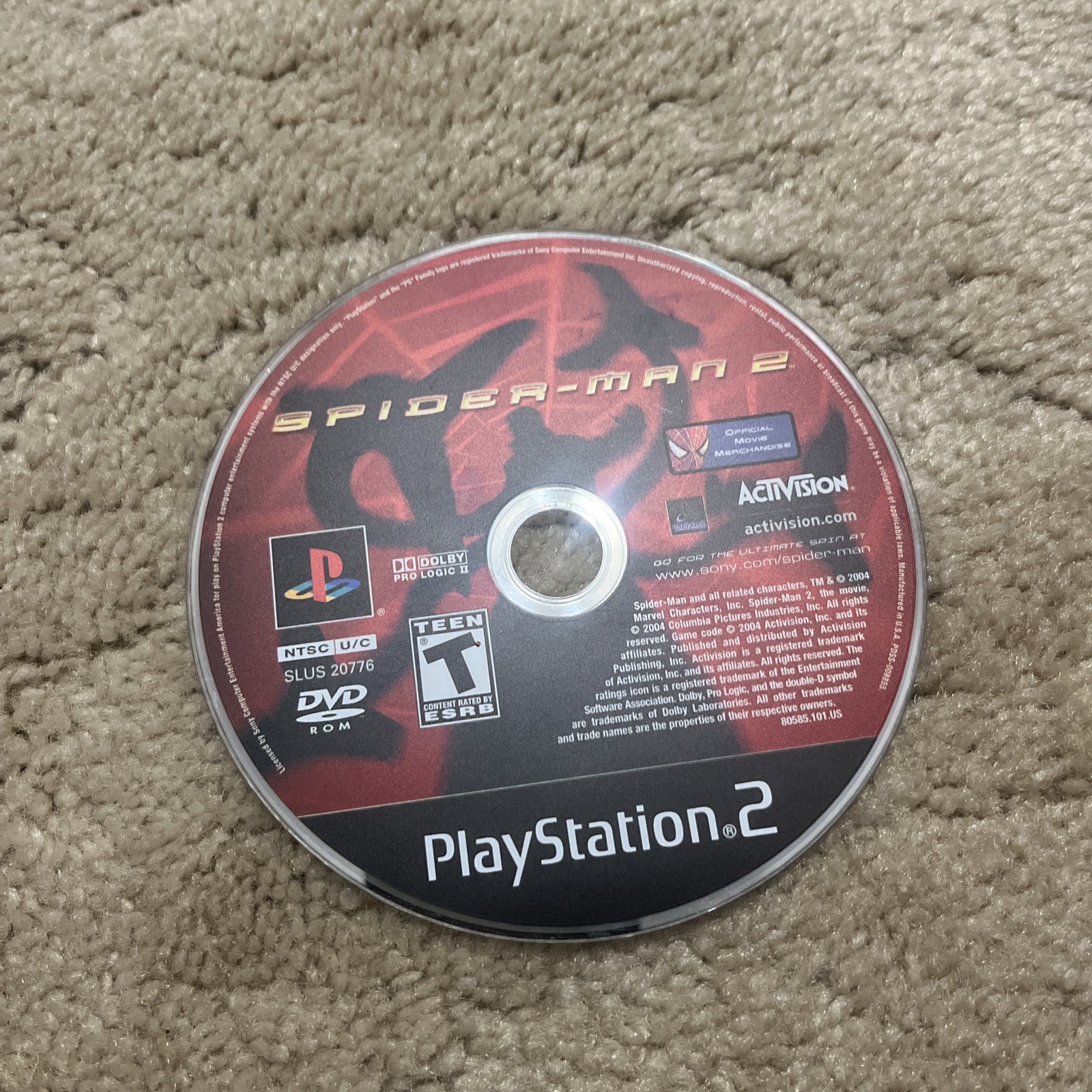 Spider-Man 2 Greatest Hits (Sony PlayStation 2 2005) PS2 Disc Only! Tested