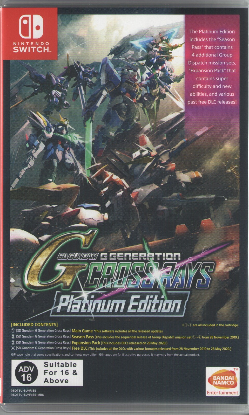 SD Gundam G Generation Crossrays Platinum Edition Switch Brand New Game (2019)