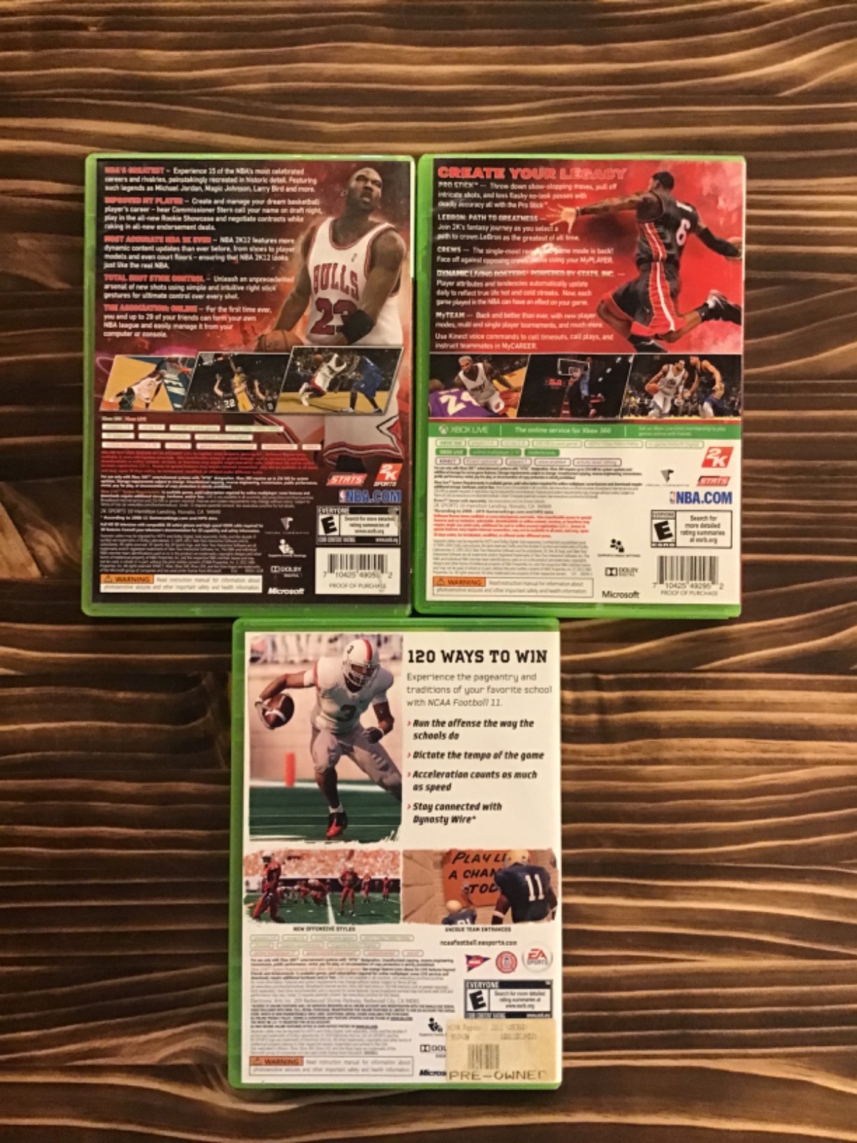 3 Xbox 360 Game Bundle NBA 2K12 and 2K14, NCAA Football 11 (KE)