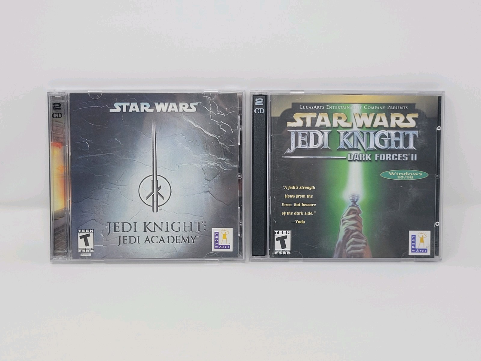 Star Wars Jedi Knight: Jedi Academy & Dark Forces 2 PC Computer Game Lot Tested
