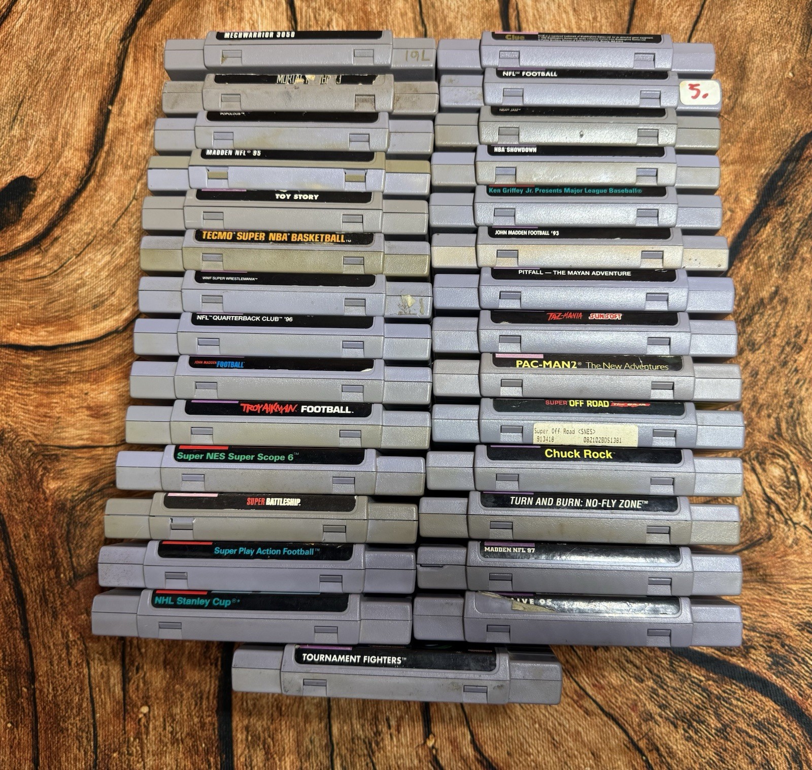 Super Nintendo SNES 29x Different Video Game Lot-Mortal Kombat-Pitfall-Populous