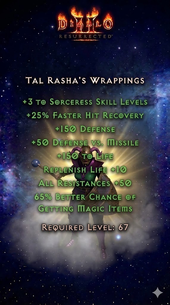 DIABLO 2 D2:R TAL Rasha SET REIGN OF THE WARLOCK D2R LADDER S14 ROTW SC