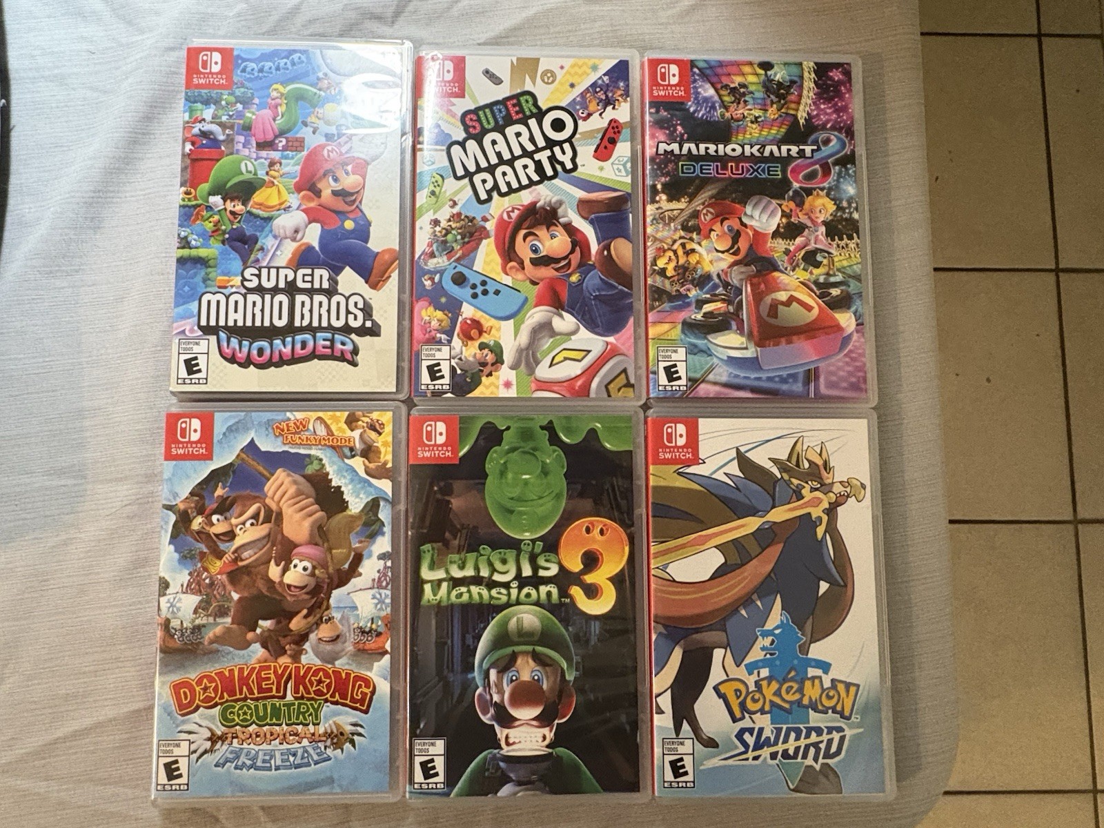 Lot Of 6 Nintendo Switch Game CASES ONLY Super Mario x 4 Kirby & Pikmin EUC