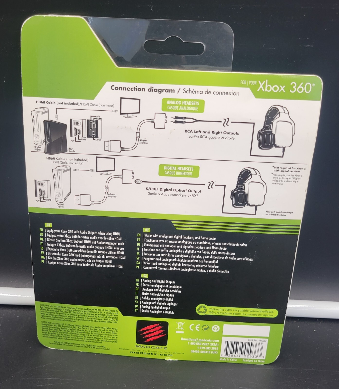 XBOX 360 Headset Adapter For HDMI Connections *BRAND NEW, SEALED*