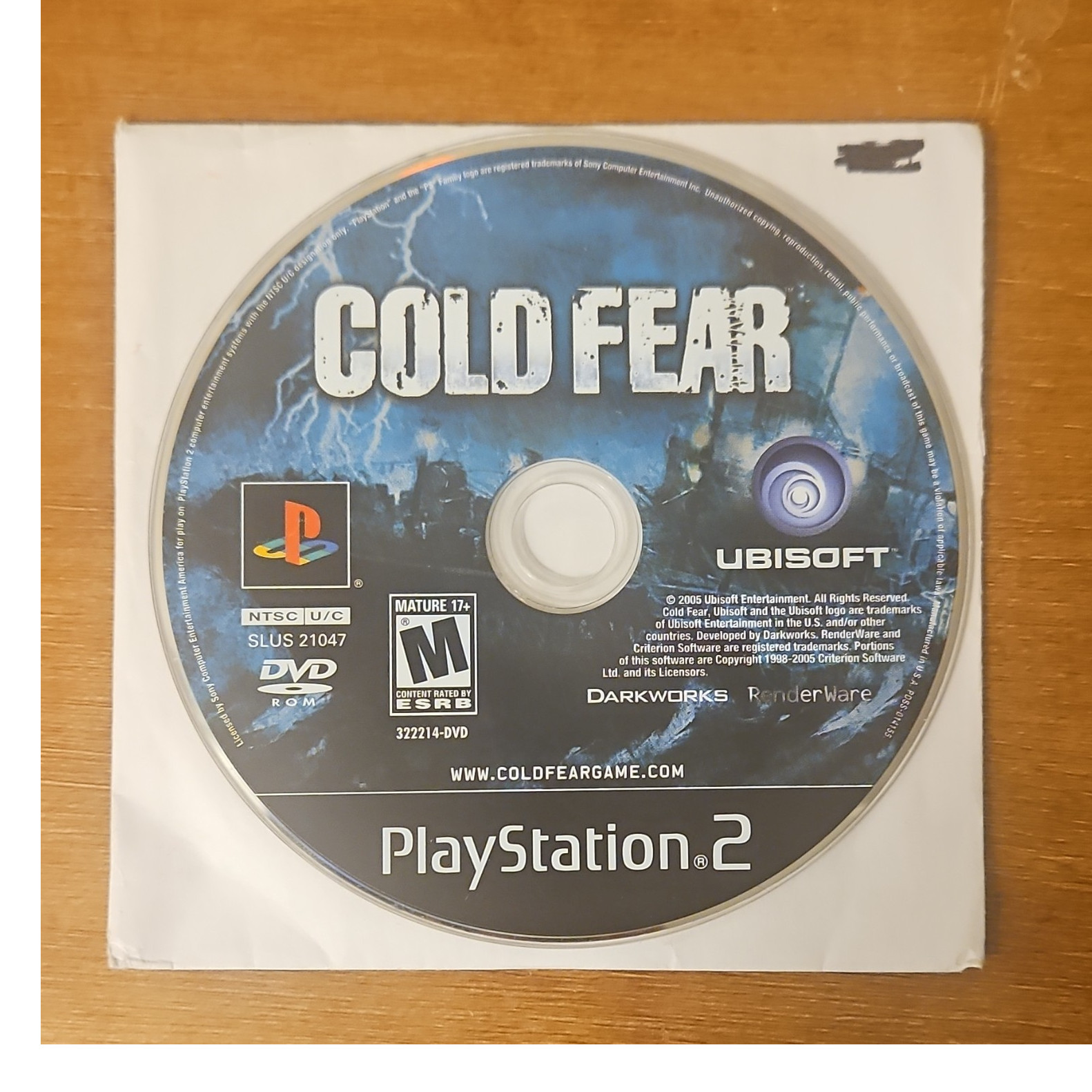 Ubisoft Cold Fear Sony PlayStation 2 PS2 NTSC-U/C 2005 Survival Horror DVD-ROM