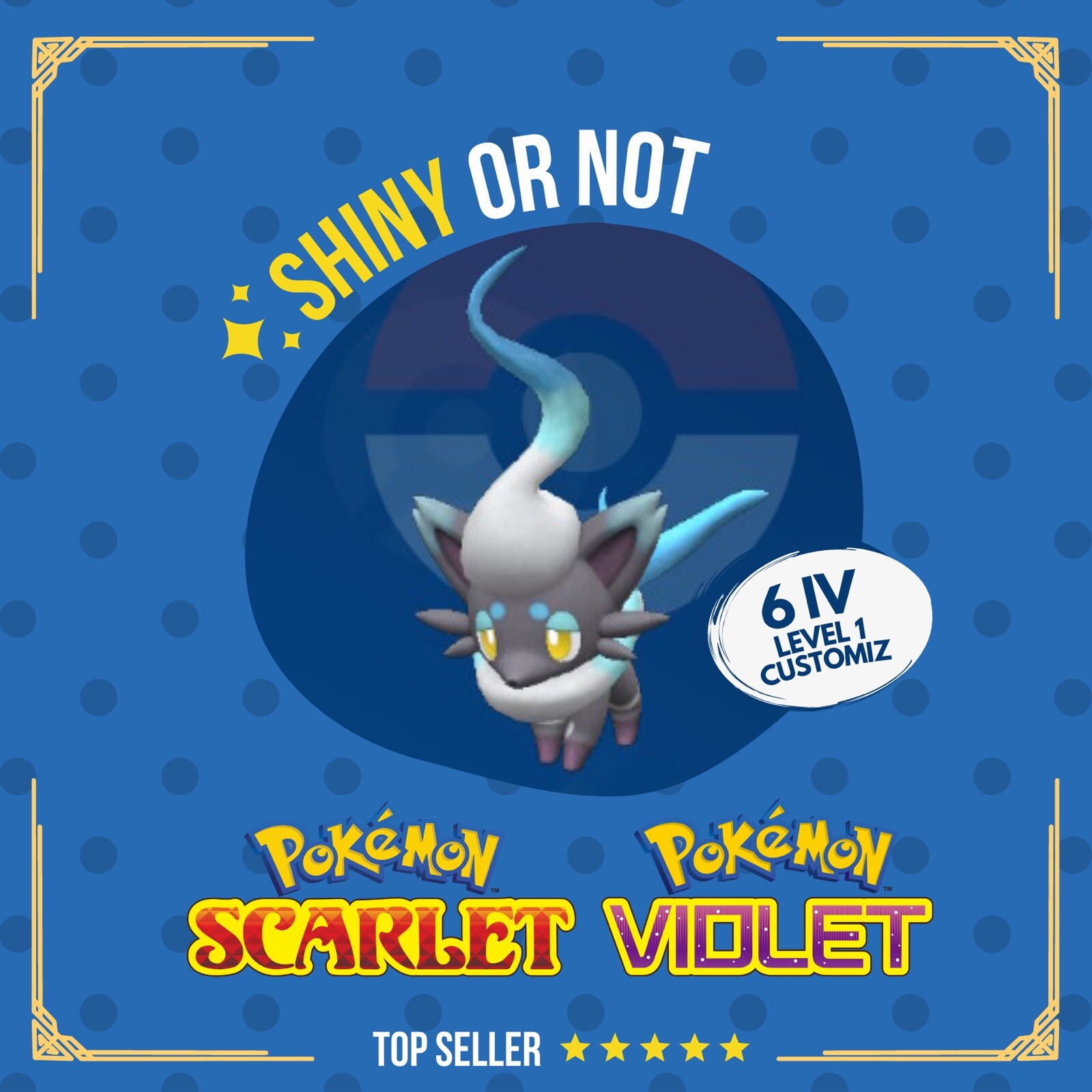 Zorua Hisui Shiny or Non ✨ 6 IV Custom Nature Level OT Pokémon Scarlet Violet