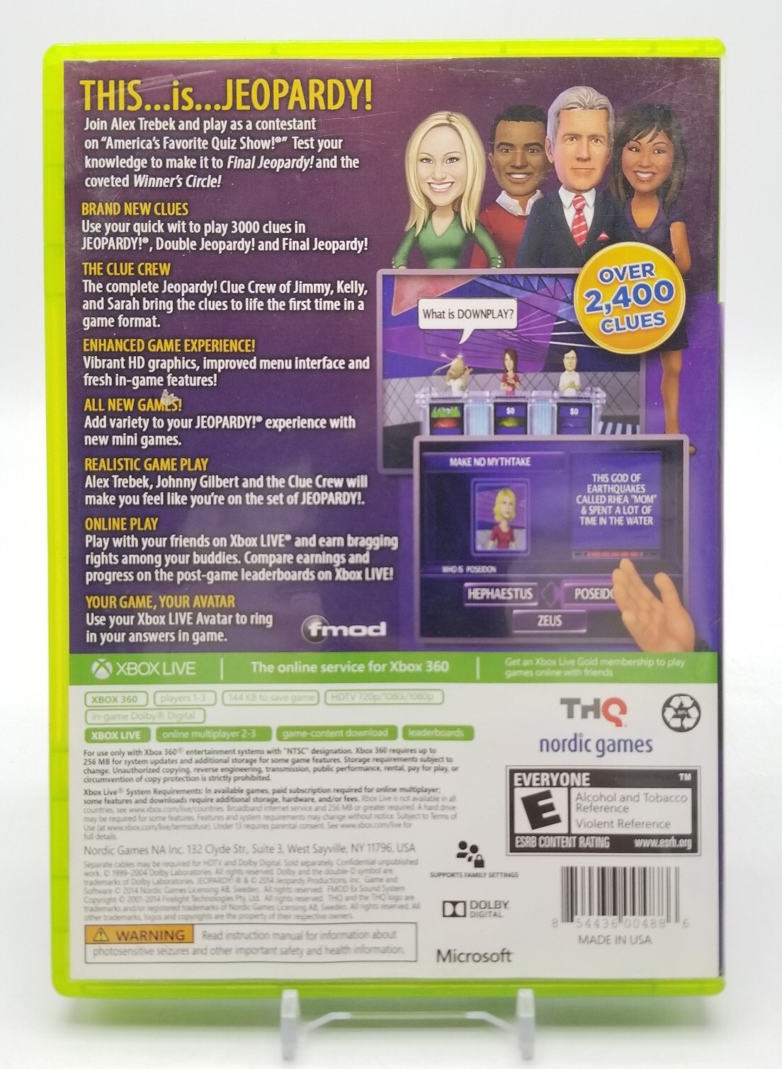 Jeopardy (Microsoft Xbox 360, 2012) Alex Trebek Cover Complete in Box CIB Clean!