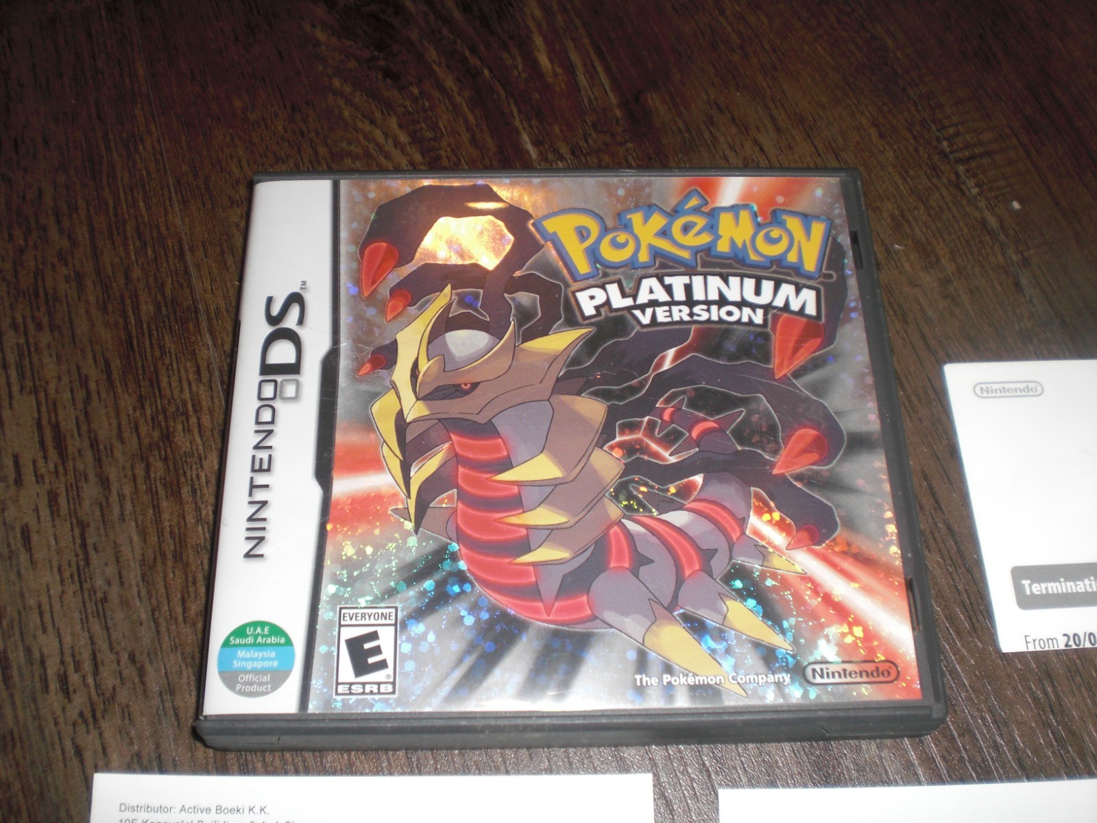 UAE VARIANT Pokemon Platinum Version Game CASE Nintendo DS 3DS RARE SHORT PRINT