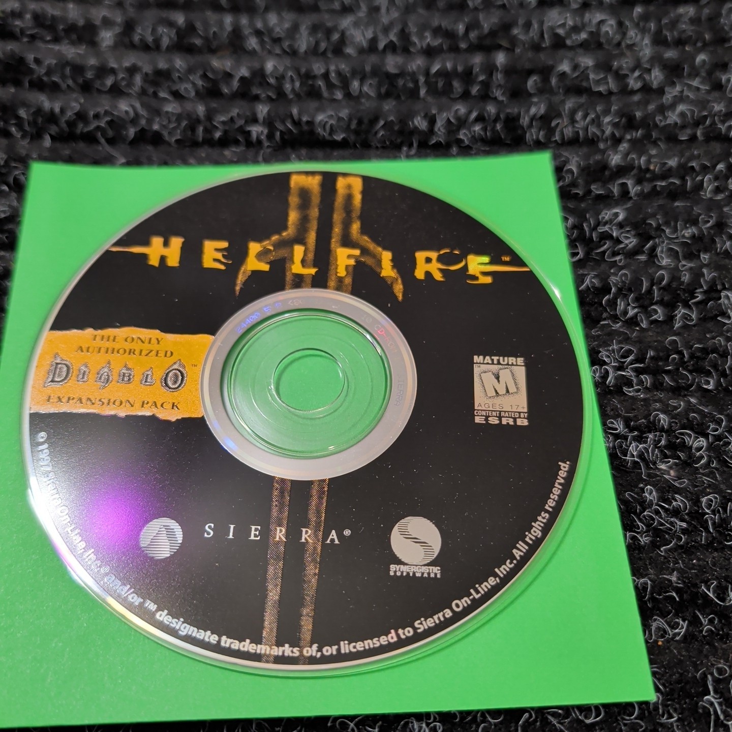 Hellfire: Diablo Expansion Pack Windows PC Videogame 1997 Sierra