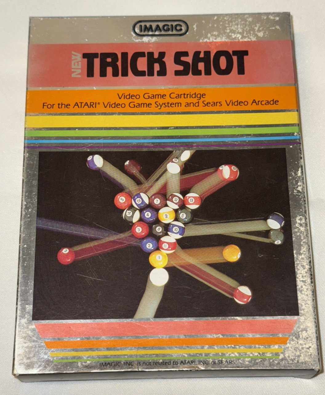Trick Shot (Atari 2600, IMAGIC) Complete in Box, CIB, NTSC Billiards Pool Game