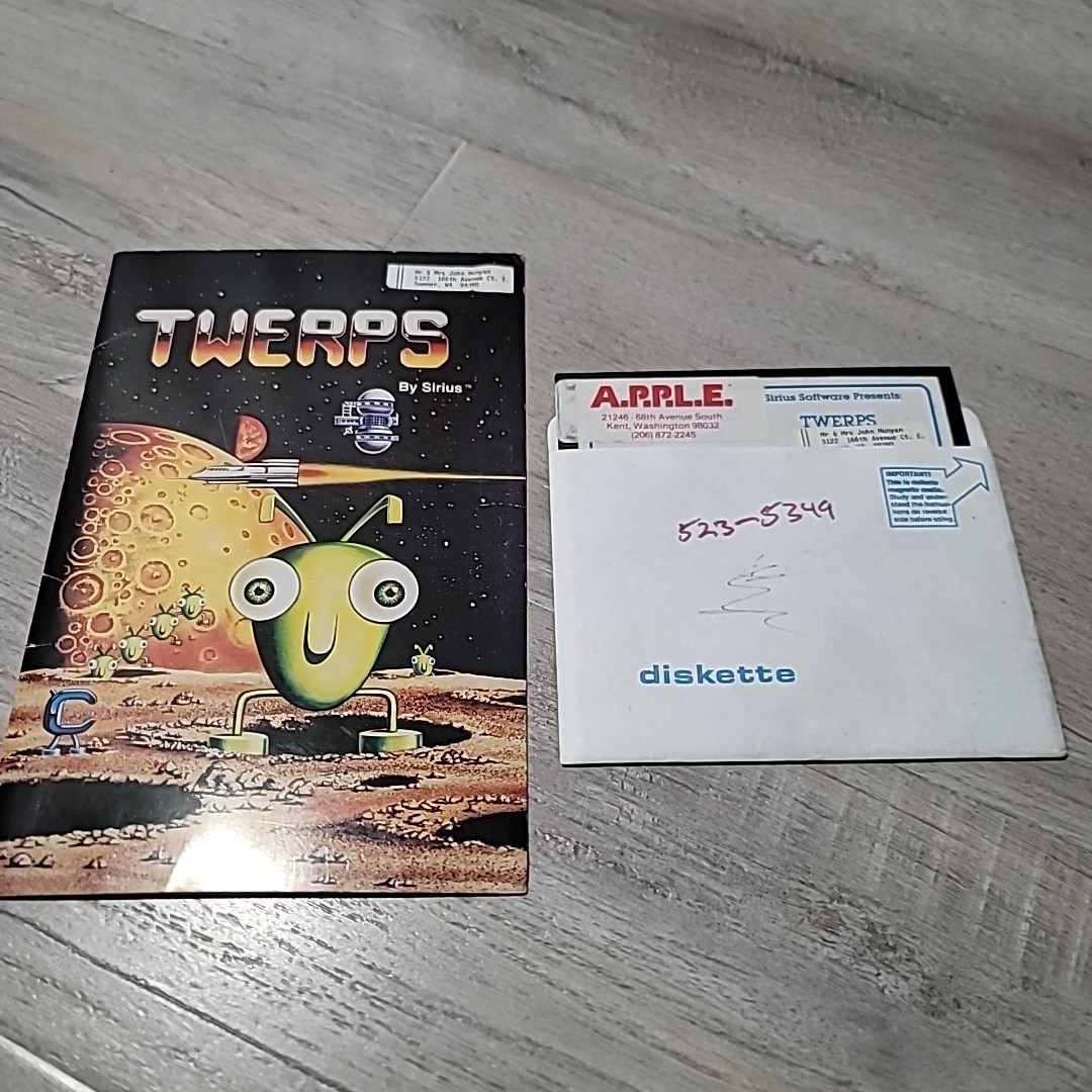 Twerps by Sirius Software for Apple II+,IIe,IIc,IIgs 1981
