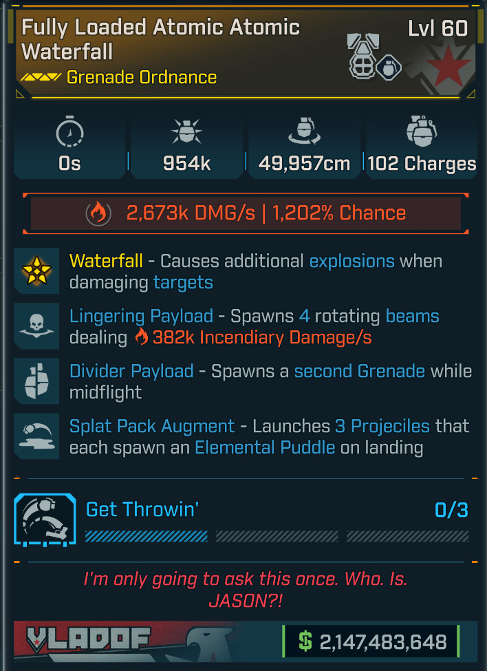 Borderlands 4 ⭐MODDED ATOMIC WATERFALL GRENADE
