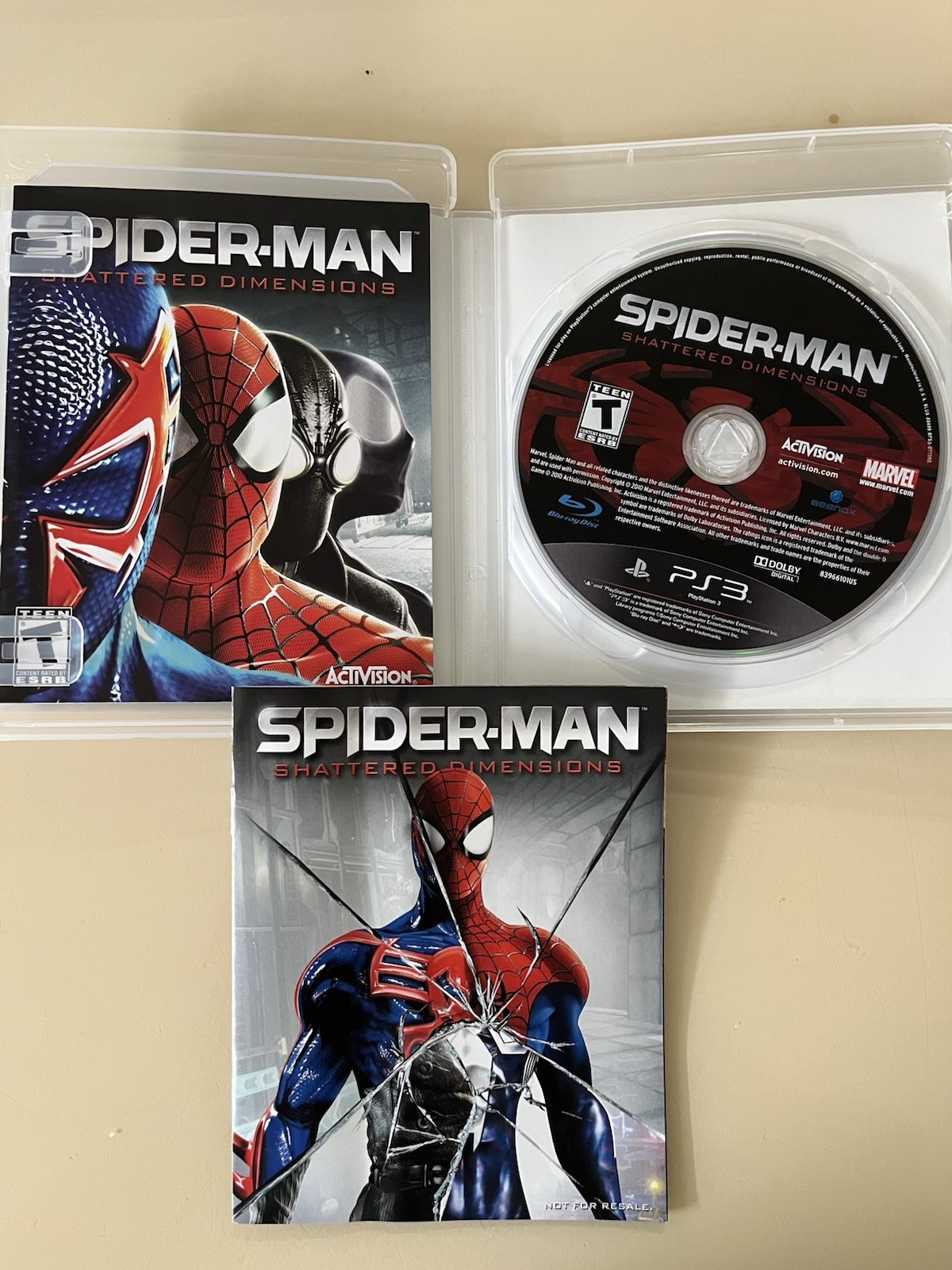 Spider-Man Shattered Dimensions PS3 CIB Spider Man Web Of Shadows X-men Origins