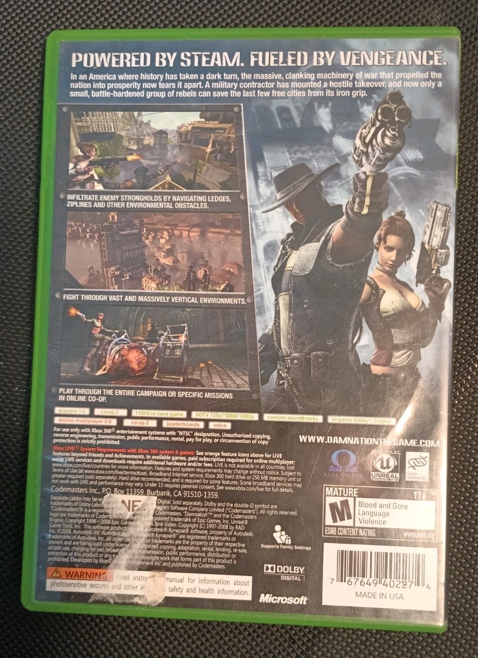 Damnation – Microsoft Xbox 360 Complete In Box CIB