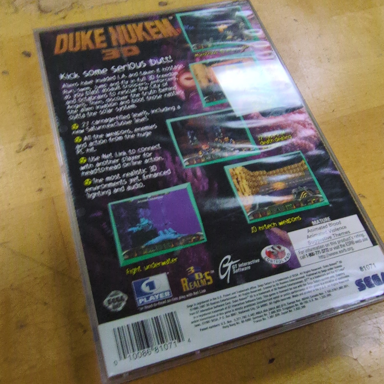 Duke Nukem 3D CIB W/ Manual Dust Jacket – Sega Saturn – CLEAN DISC