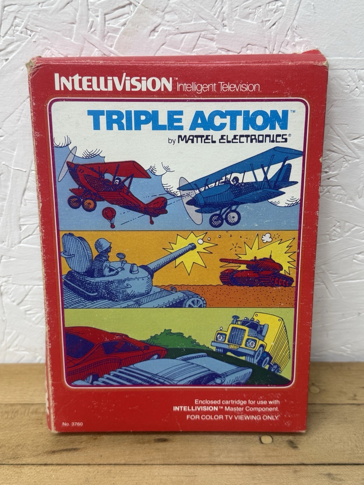 Triple Action Intellivision CIB Manual & Overlay Complete Action Video Game Used