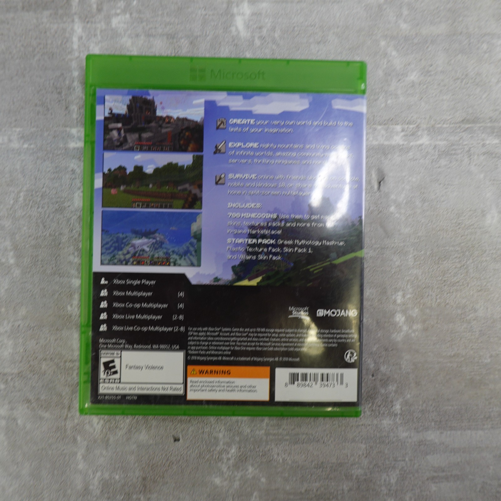 Minecraft Xbox One CIB Microsoft Complete with Inserts Mojang 2018 Starter Pack