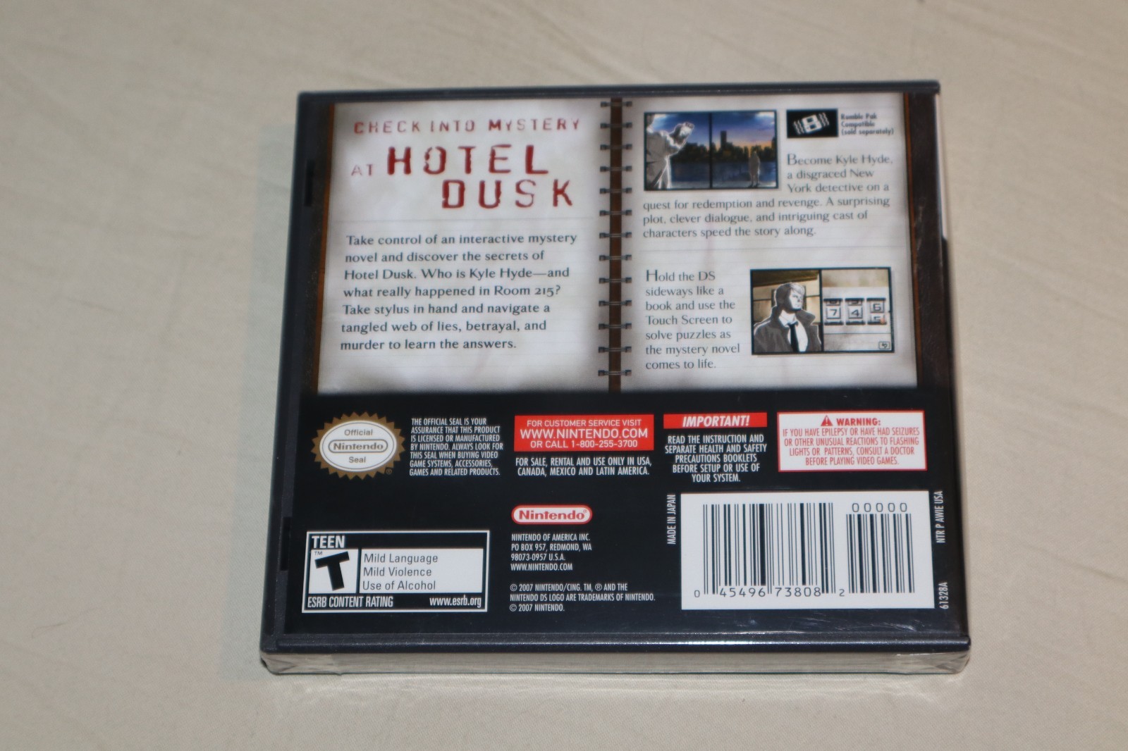 Hotel Dusk: Room 215 (Nintendo DS, 2007) NEW SEALED