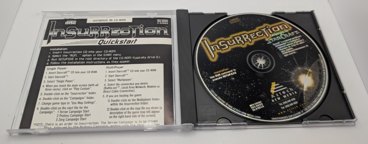 Insurrection: Campaigns for StarCraft PC 1998 CD-Rom Windows