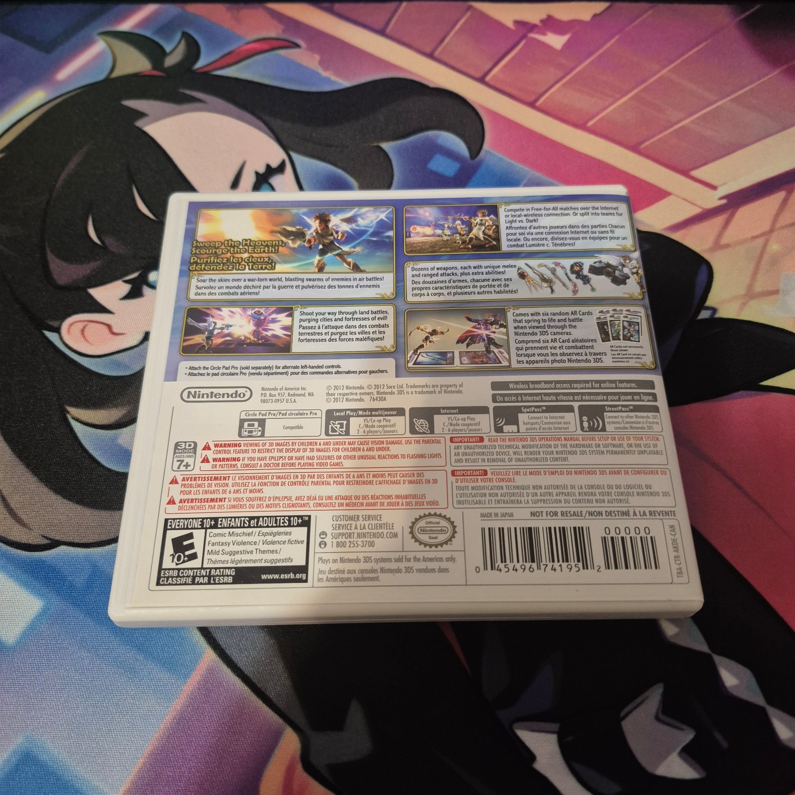 Kid Icarus Uprising Nintendo 3DS 2012 Complete CIB with Sealed AR Cards Tested