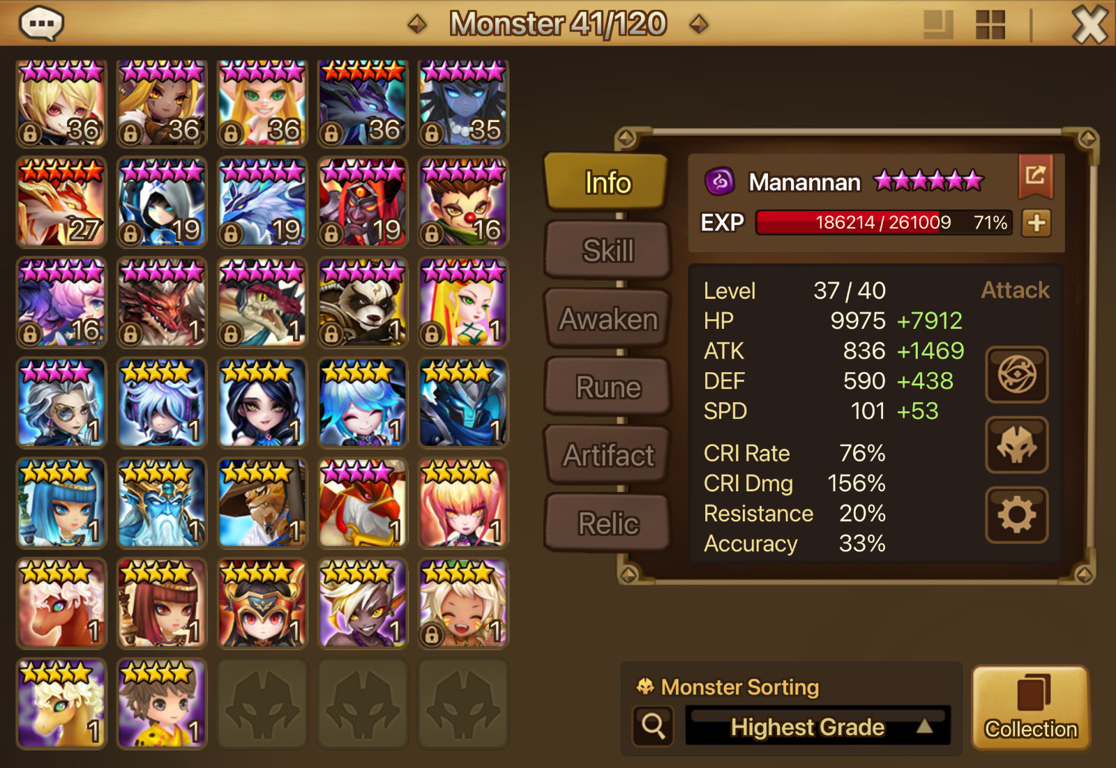 Summoners War EU- 2 LD NAT5*- MANNANAN + DARK TWIN + 19 NAT5* – no e-mail