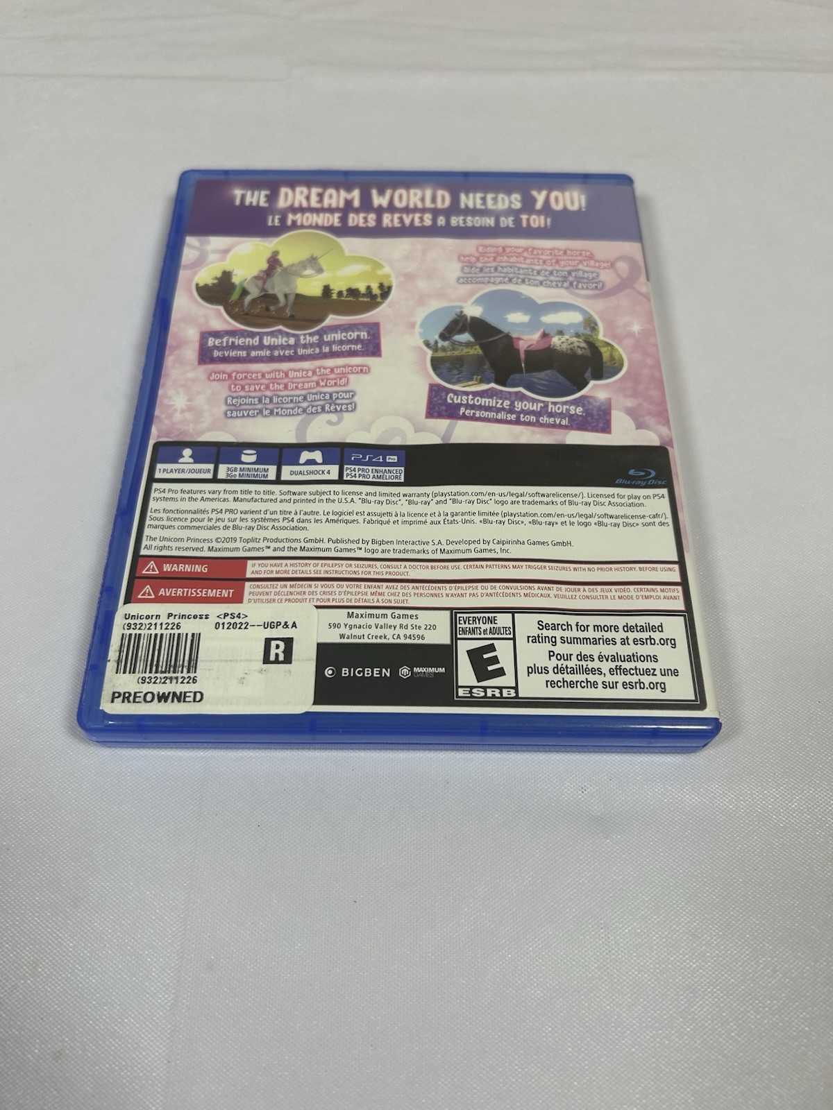 The Unicorn Princess (Sony PlayStation 4) PS4