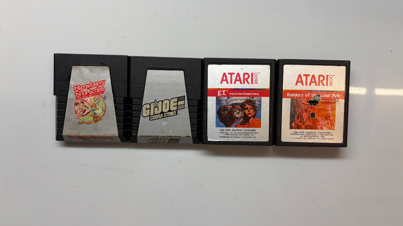 Atari 2600 GI Joe Cobra Strike Strawberry Shortcake E.T. Raiders of the lost Ark