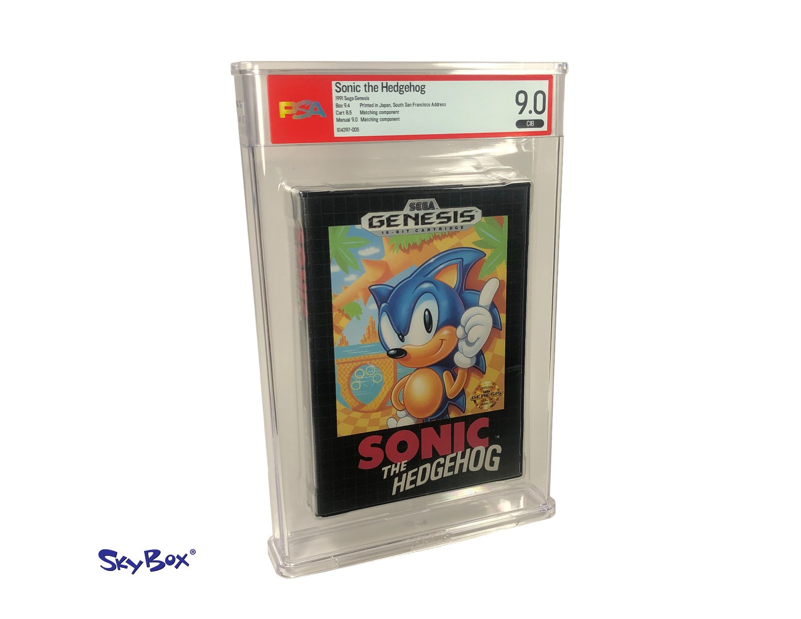 Sonic the Hedgehog – Sega Genesis PSA Graded 9.0 CIB – Box is a 9.4 – 1st Print